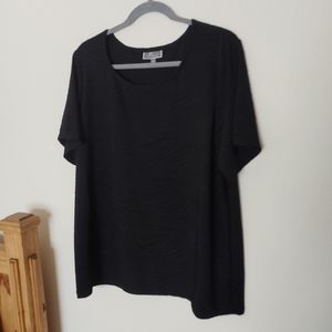 JM Collection black textured top, 2X